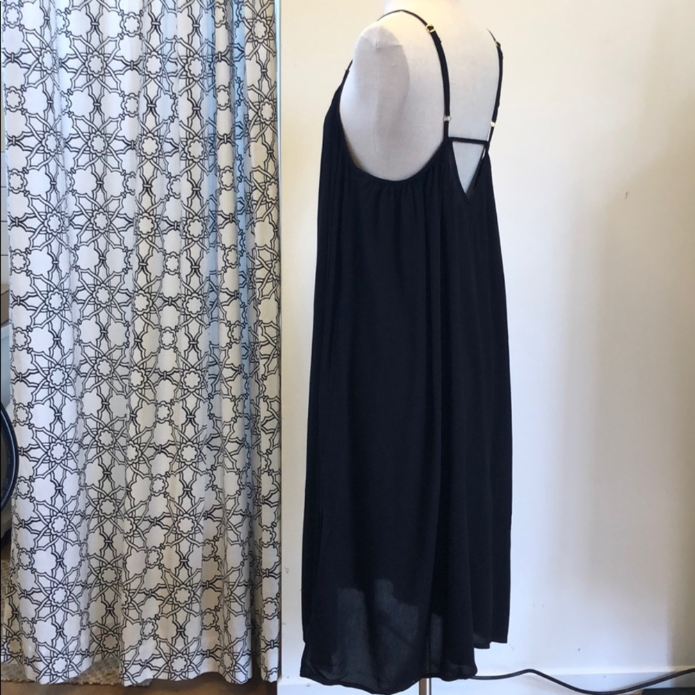 Crepe Fabric Summer Dress - Black